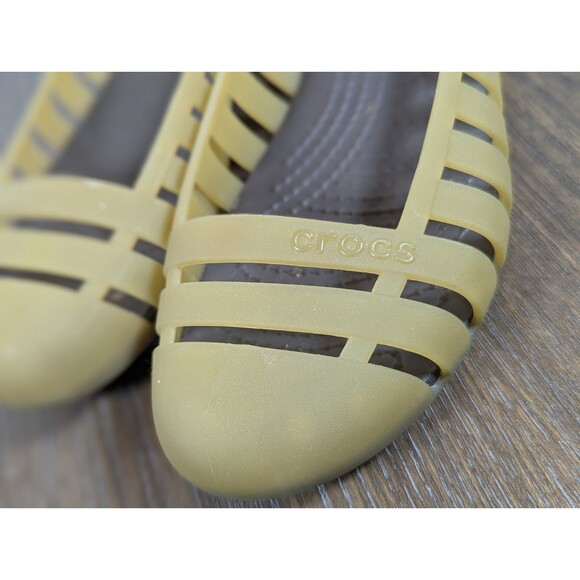 Crocs Adrina II Closed Toe Slip On Ballet Flats Shoes Womens 7 Olive Green Logo - Picture 3 of 13